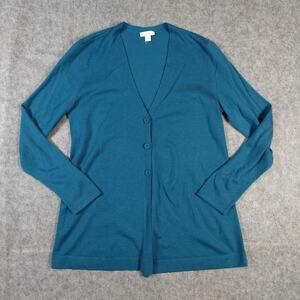 J. Jill Cardigan Womens Extra Small Wool Blend Sweater Button Front V Neck Tunic